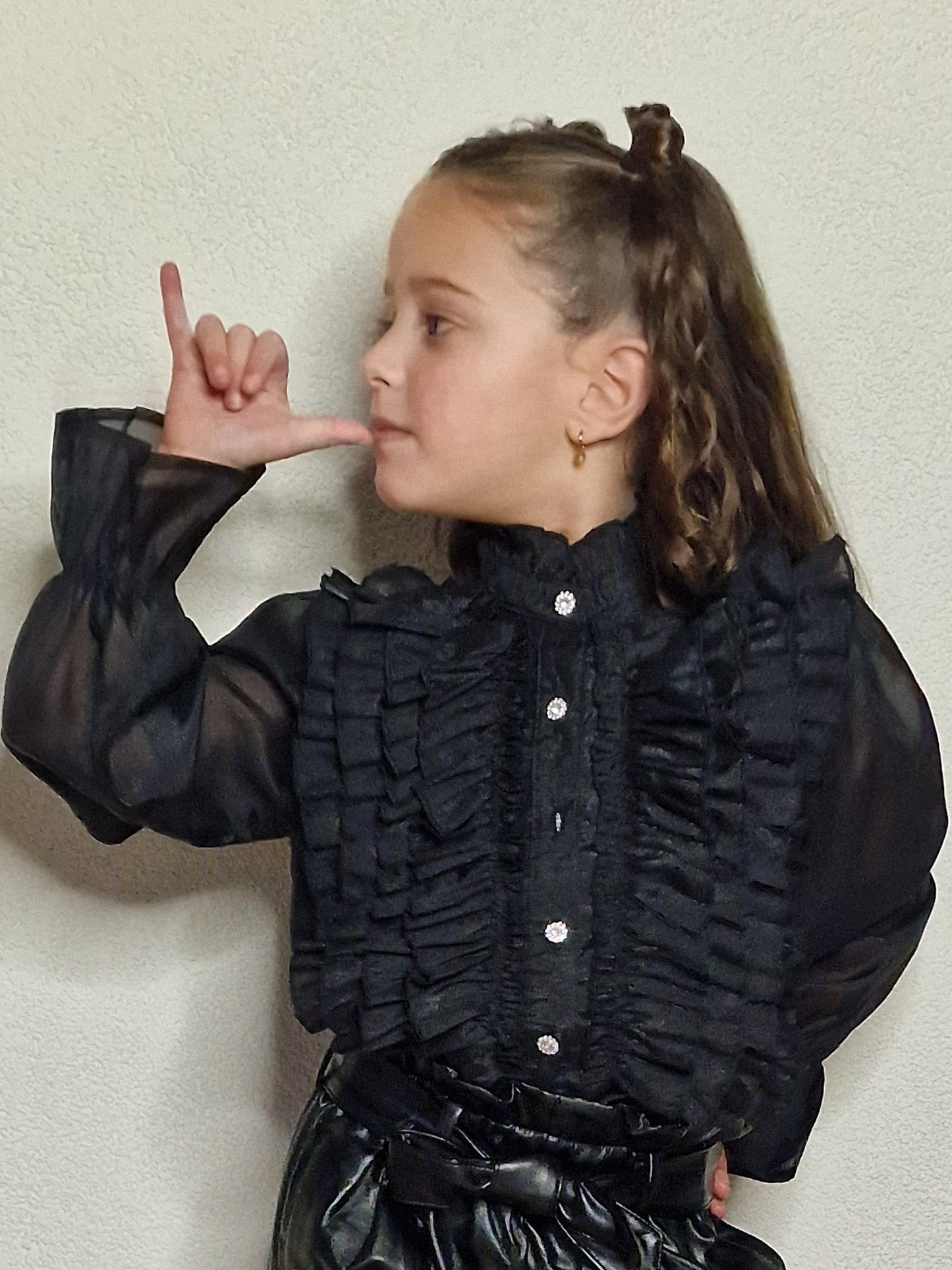 Ruby Ruffle Blouse Zwart