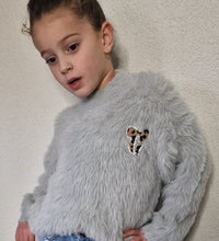 Fluffy Bow sweater - Pinkish Flamingo