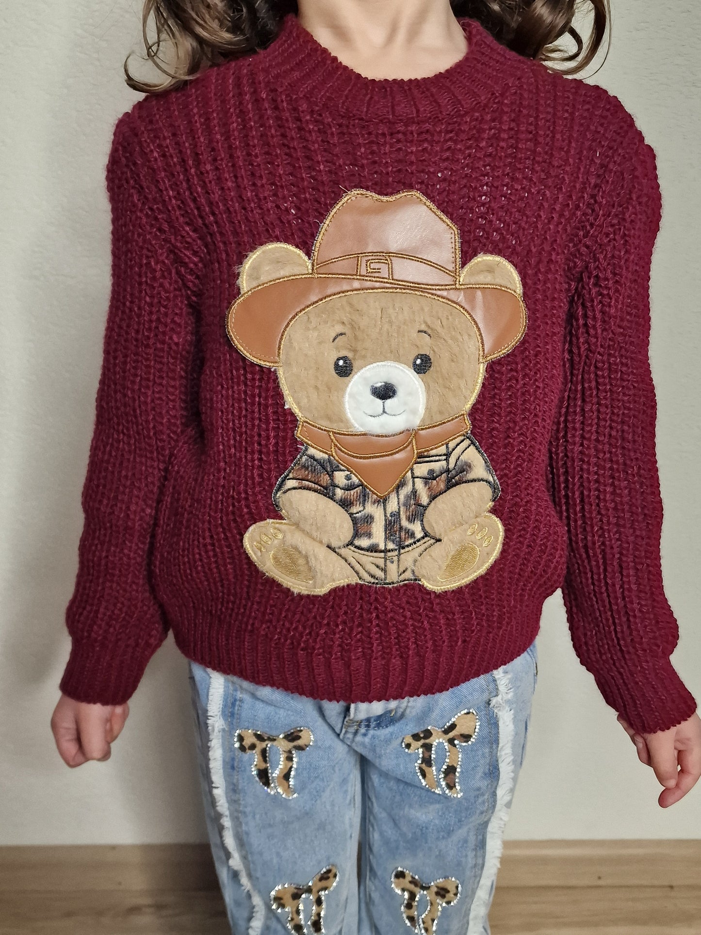 Teddy Charm Knit Bordeaux