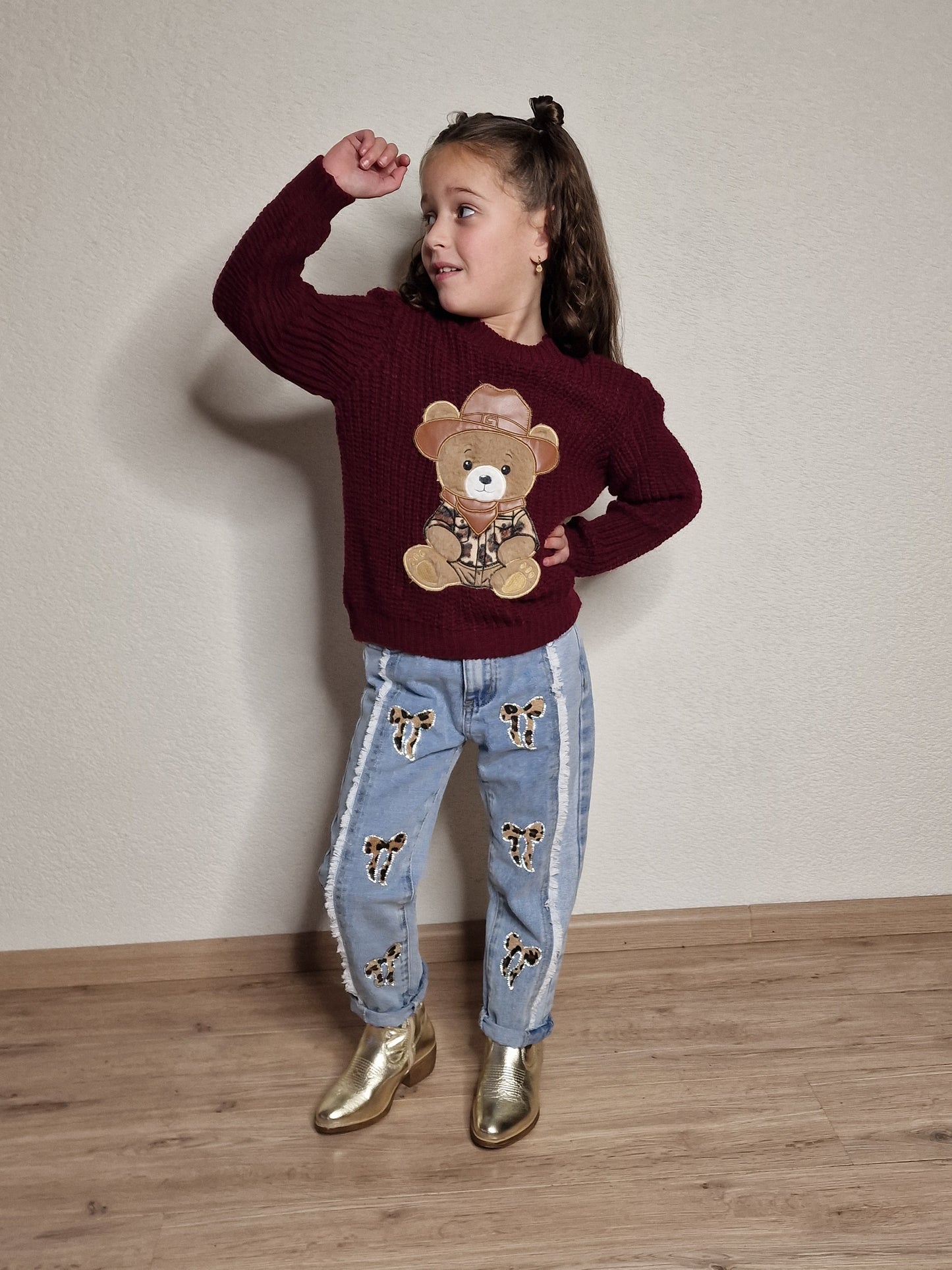 Teddy Charm Knit Bordeaux