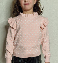 Soft Dots Ruffle sweater - pinkish flamingo