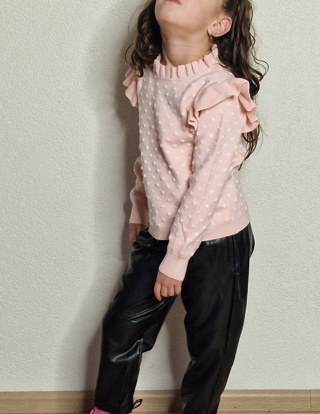 Soft Dot Ruffle - pinkish flamingo